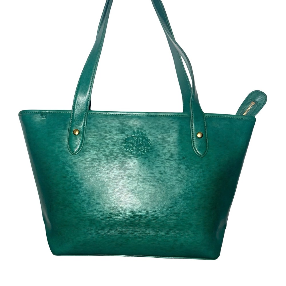 VTG Polo Ralph Lauren Sample Development Tag Edition Bag Leather Emerald Green
